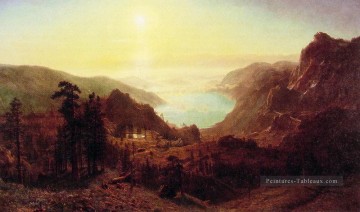 Le lac Donner depuis le sommet Albert Bierstadt Montagne Peinture à l'huile